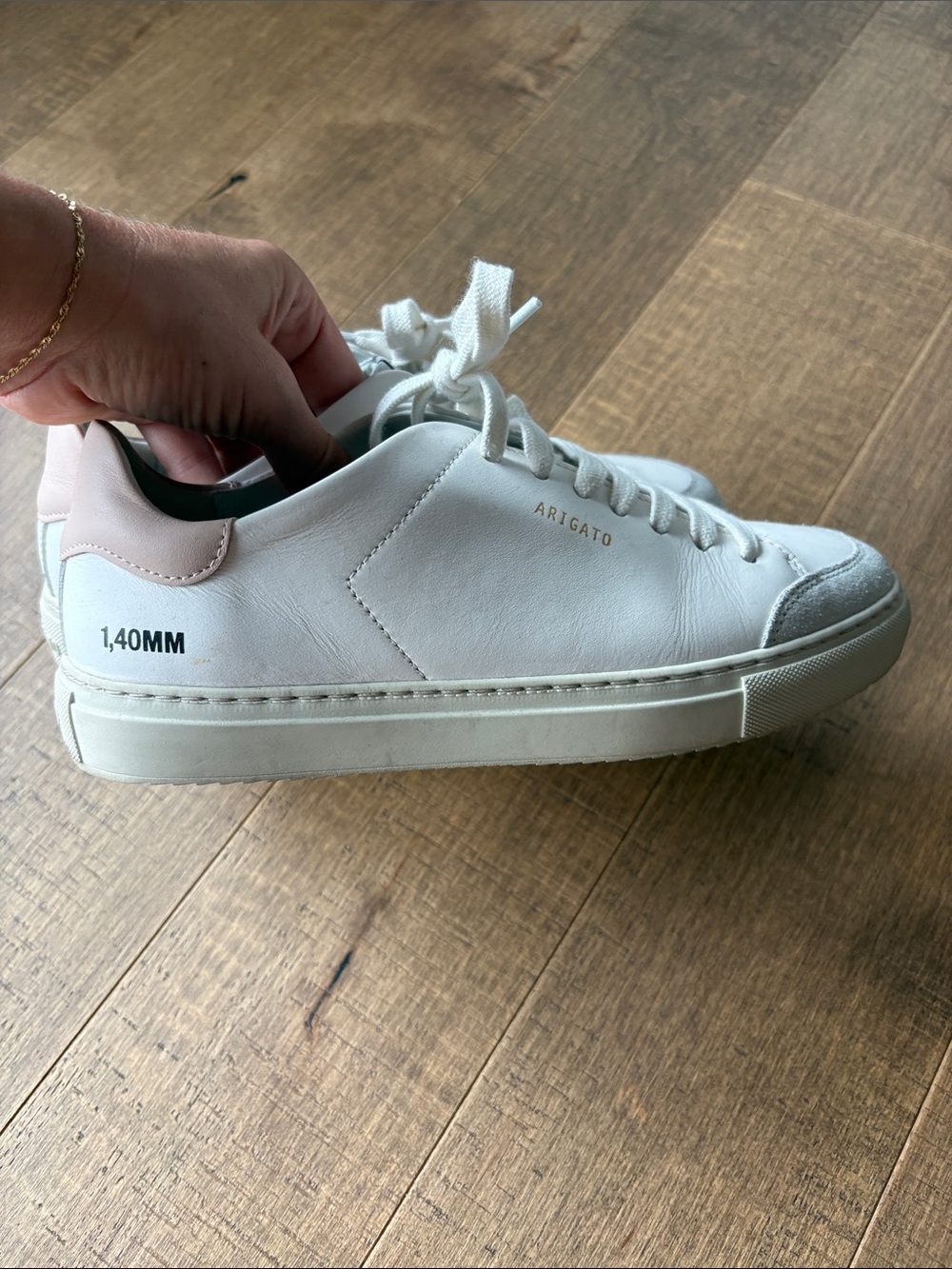 Axel Arigato White Sneakers with Pale Pink Heel Tab